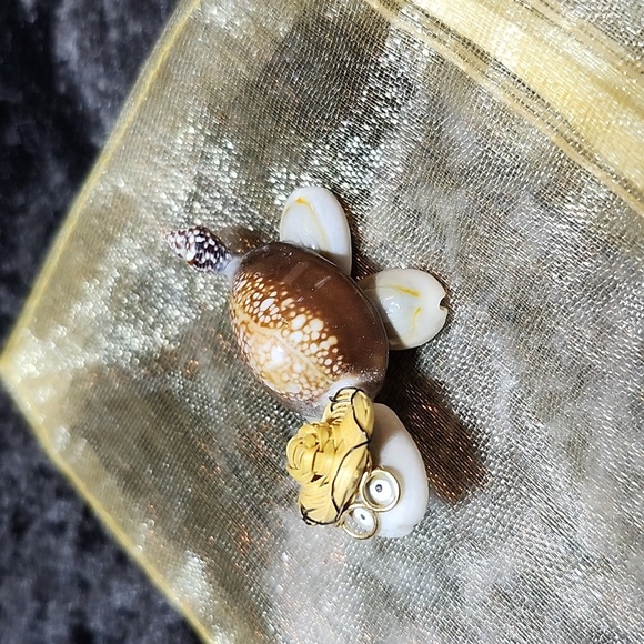MINI COWRIE SHELLS TURTLE DECORATION DISPLAY WEALTH & FERTILITY - Picture 2 of 11